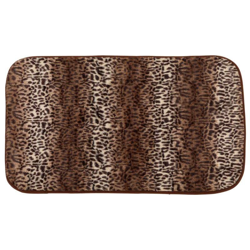 Sweet Home Collection Faux Fur Cheetah Print Cushioned Rectangle Faux